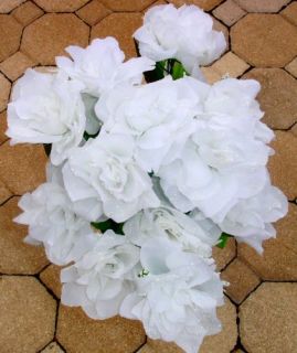   White Soft Silk Wedding Flowers Bouquets Centerpieces Longstem