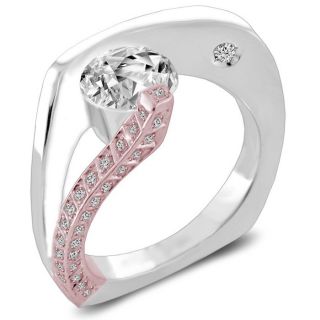   Ct Round Modern White Rose Engagement Ring Bridal Sets EGL USA