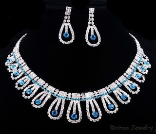   Earrings Jewelry Set Rhinestone Crystal for Wedding Bridesmaid