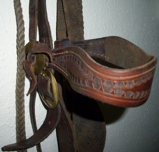 Horse Bridle with Braided Reins and Broken Snaffle Bit