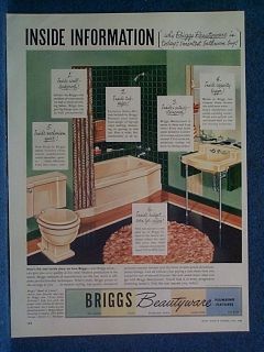   Fixtures in Typical 50s Bathroom Briggs Beautyware Plumbing Ad