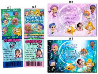 Bubble Guppies Custom Birthday Party Invitation Ticket