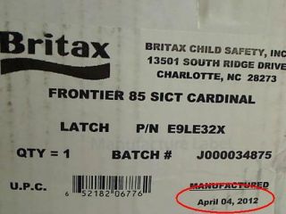 Britax Frontier 85 Sict Booster Seat Cardinal