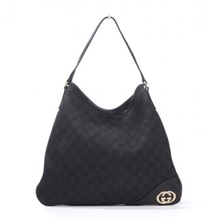 Gucci Monogram GG Black Britt Small Hobo Bag