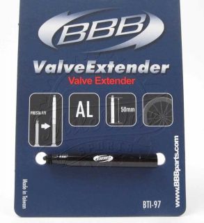 BBB BTI 97 50mm Non Removable Valve Core Presta Valve Stem Extender 