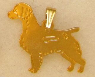 Brittany Spaniel Jewelry Gold Pendant for Necklace