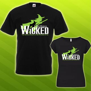 WICKED The Broadway Musical a New Musical Witches of oz Black T Shirt 