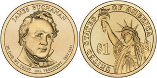 Presidential Dollars Mint Roll 2010 James Buchanan PR6