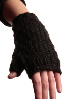 DC Womens Buckson Knit Fingerless Gloves OSFA Black