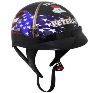 Operation Iraqi Freedom Veteran DOT Motorcycle Shorty Half Helmet OIF 