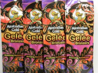   PACKETS AUSTRALIAN GOLD GELEE WITH BRONZER BRONZERS TANNING BED LOTION
