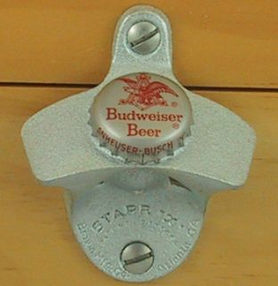 BUDWEISER BUD BEER 70s Vintage Bottle Cap Starr X Wall Mount Bottle 