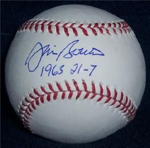   New York Yankees Signed Jim Bouton 21 7 1963 Selig MLB Baseball