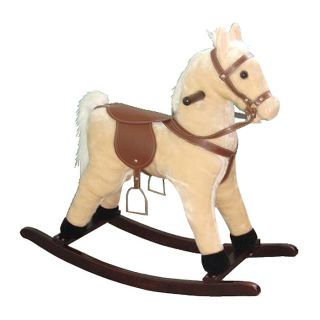   Plush Rocking Horse with Sound Effects Palomino from Brookstone