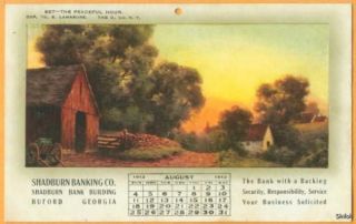 buford ga shadburn bank 1912 calendar postcard 1646