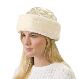 brookstone napsoft luxe reversible hat ivory for a soothing sensation 