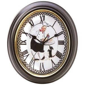 Brookwood™ Oval Shaped Baker Wall Clock Kitchen New