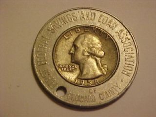 First Federal Saving Loan Assoc Broward Florida 1958D Encased Silver 