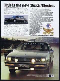 1984 Buick Electra T Type Car German Autobahn Ad