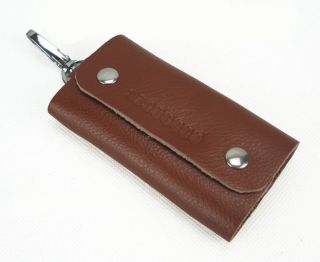    new fashion leather key bags case Rings KeyChain BROWN with key ring