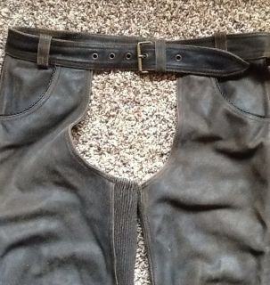 Harley Davidson Brown Billings Leather Chaps Men XL