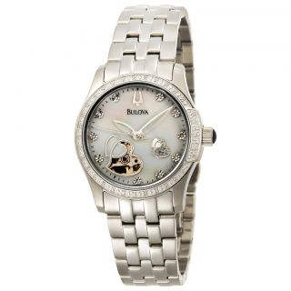 Bulova Womens 96R122 Diamond Accented Automatic Watch