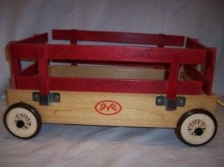 handcrafted hardwood child kid red wagon play vintage time left
