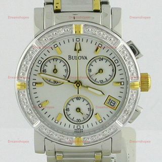 Bulova Diamond Two Tone SS Band Womens Wristwatch 98R98