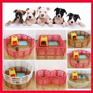 1x Plastic Pet Pen Dog Cat Rabbit Kennel Fence Cage Easy Assembly 