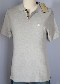 Burberry Brit Pale Grey Melange Polo Shirt Size Small