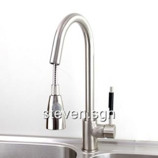 Brushed Nickel Pull Out Spray Kitchen Faucet Tap 0350E