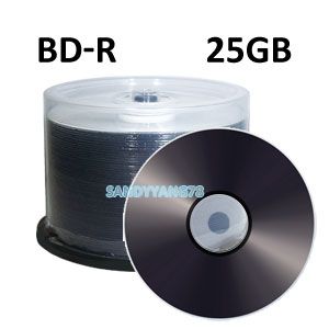 50 4x 25GB BD R Blue Blu ray Blank Media disc discs Logo Top NEW