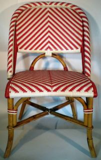 Bryan Ashley Rattan Plastic Side Chair 1380 Red White