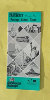 1960s Continental Trailways Brochure Bus Tours