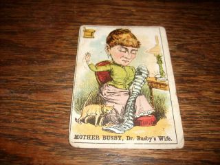 Mother Busby Dr Busbys Wife 1800s RARE Card Vintage Scarce Parker 
