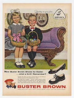 1959 buster brown shoes for easter alex ross art ad
