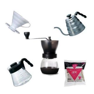 Hario Coffee Kit   V60 Dripper, Buono, Skerton, 100 Filters, & 1,000ml 