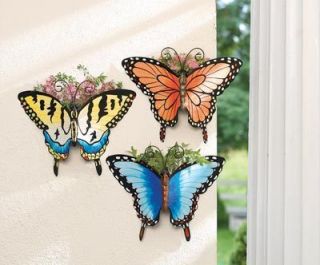 Butterfly Garden Wall Pocket Planters Metal Butterfly Wall Pockets 
