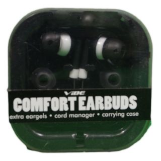   Earbuds Headphones  Stereo PC Bud Earphones Black Carry Case