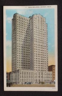 1930s Buhl Building Detroit MI Wayne Co Postcard Michigan
