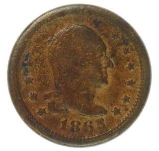 1863 US CIVIL WAR TOKEN PATRIOTIC WASHINGTON WILSONS MEDAL COIN 