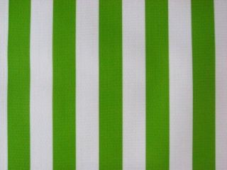 Lime Green Cabana Stripe Vinyl Oilcloth Sew Fabric BTY