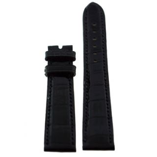 NEW Bulgari Bvlgari Shiny Black Crocodile Watch Strap 17/14mm
