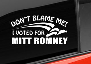   Bumper Sticker Mitt Romney Anti Obama Vinyl Decal Sticker
