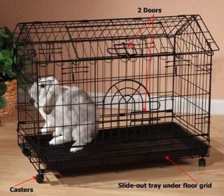 New Spacious Rabbit House Metal Bunny Cage Small Animal House 37951 
