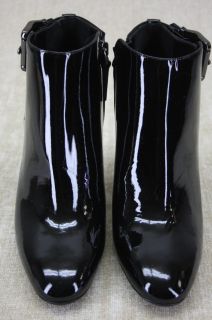 Burberry Prorsum Black Patent Nova Check Ankle Boots Booties Pumps 38 