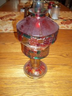  Vintage Oil Lamp w Globe Shade