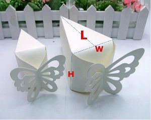 Wedding Cake Boxes, Ivory Pearl Paper Wedge Shaped, Top open for easy 