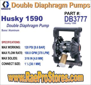 Graco Husky 1590 Buna Al Double Diaphragm Pump DB3777