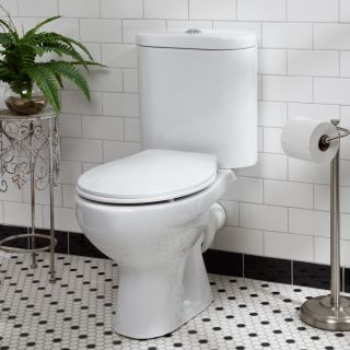 Burdett Dual Flush European REAR OUTLET Toilet Two Piece White